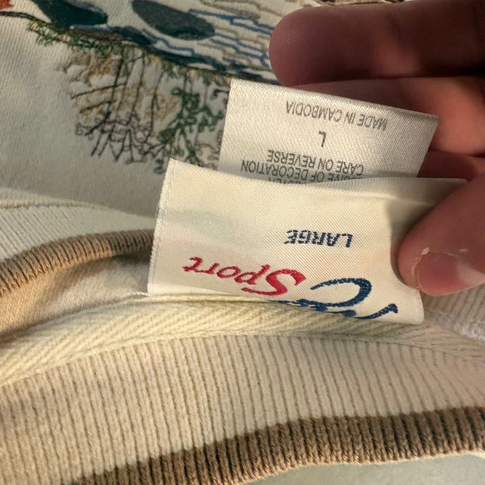 Vintage 90s Cream Nature Crewneck Sweatshirt - Picture 3 of 3